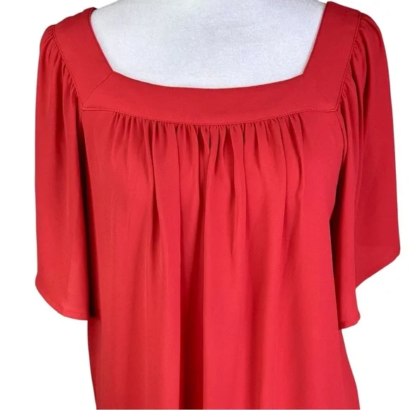 LOFT Square Neck Blouse with Flutter Sleeves Size S - Picture 3 of 11